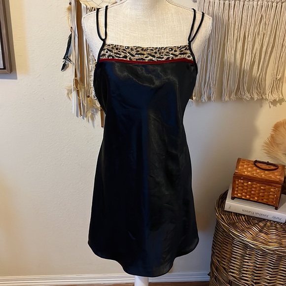 NWT - Satin Black Lingerie Slip Dress by Delicates / Size Medium - Picture 2 of 9